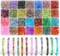 1400 Pieces 6mm Round Glass Beads for Bracelets (Ink Patterns Color)